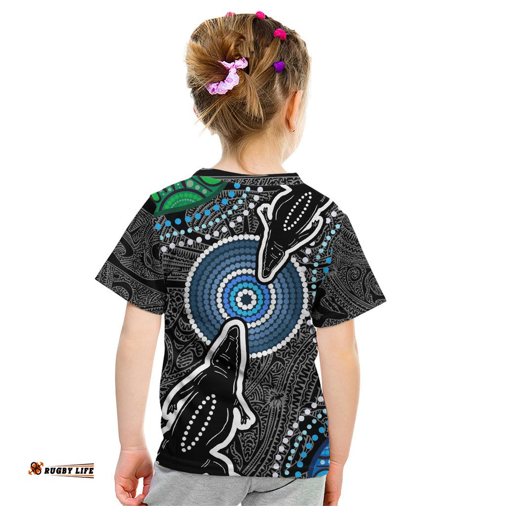 Torest Trait Islands Mix Crocodine Aboriginal Pattern Kid T Shirt TS04