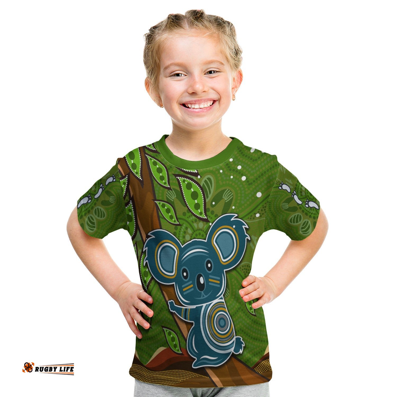 Koala Climbing Tree T Shirt KID Aboriginal Aussie