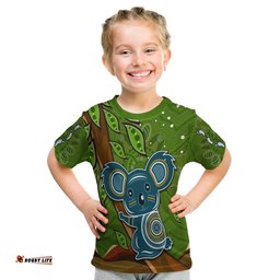Koala Climbing Tree T Shirt KID Aboriginal Aussie