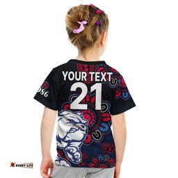 Custom Personalised AFL Western Bulldogs Dogs 1877 Aboriginal Kid T Shirt