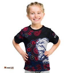Custom Personalised AFL Western Bulldogs Dogs 1877 Aboriginal Kid T Shirt