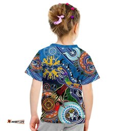 Custom NAIDOC Week 2024 Geelong Cats Kid T Shirt Australia Aboriginal Dot Painting