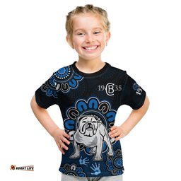 Custom Personalised NRL Canterbury-Bankstown Bulldogs Rugby Berries 1935 Aboriginal No2 Kid T Shirt