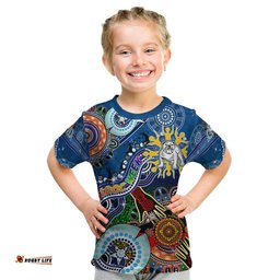 Personalised Bulldogs NAIDOC Week 2024 Kid T Shirt Australia Aboriginal Dot Painting