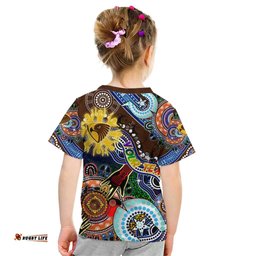 Custom NAIDOC Week 2024 Hawthorn Hawks Kid T Shirt Australia Aboriginal Dot Painting