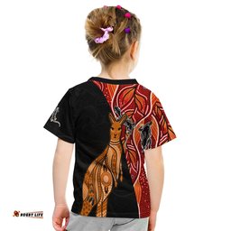 Custom Personalised Australia Map T Shirt KID Aussie Kangaroo Aboriginal