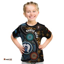 NAIDOC Week 2024 Aussie Aboriginal Kid T Shirt Sparks of Fire