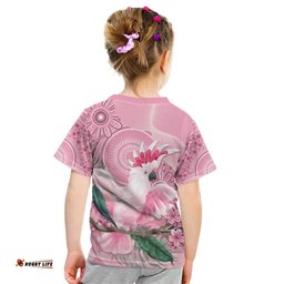 Pink Cockatoo Australia Kid T Shirt Aussie Cacatua Leadbeateri - Aboriginal Art