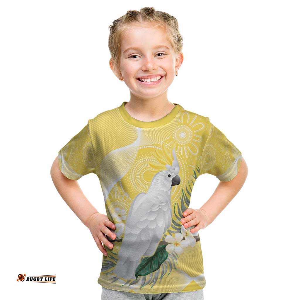 Australia Cacatua Galerita Kid T Shirt Sulphur-Crested Cockatoo - Aboriginal Art