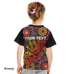 Custom PersonalisedAboriginal Lizard T Shirt KID