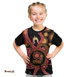 Custom Australia Indigenous Rugby Kid T Shirt 2024 Aboriginal All Stars
