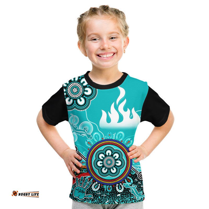 Brisbane Heat Kid T Shirt Cricket Indigenous Aboriginal Lizard Version
