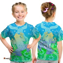 Custom Personalised Aboriginal Frog T Shirt KID Indigenous Simple Vibes