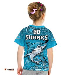 Sharks Rugby T Shirt KID Go Sharkies Aboriginal Special Version