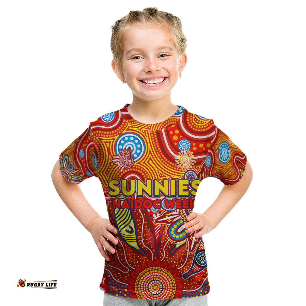 Personalised Sunnies NAIDOC Week 2024 Kid T Shirt Aussie Aboriginal Art