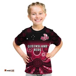 Queensland Reds Rugby T Shirt KID Gradient Aboriginal