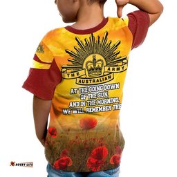 Anzac Kid's T-Shirt - Lest We Forget Aboriginal Version