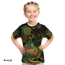 Panthers Rugby Aboriginal Art Kid T Shirt NAIDOC Indigenous Tribal