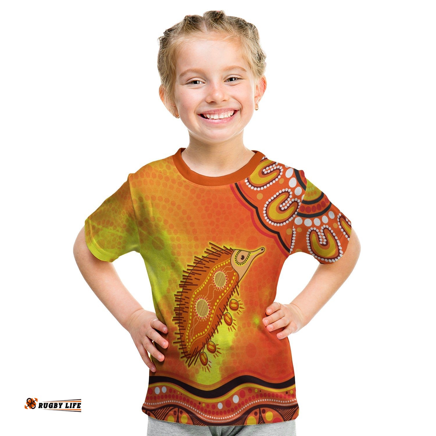 Echidna Aboriginal T Shirt KID Australian Animal