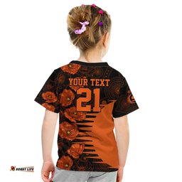 Scorchers Cricket Never Forget Custom Kid T Shirt ANZAC Day with Poppy Aboriginal