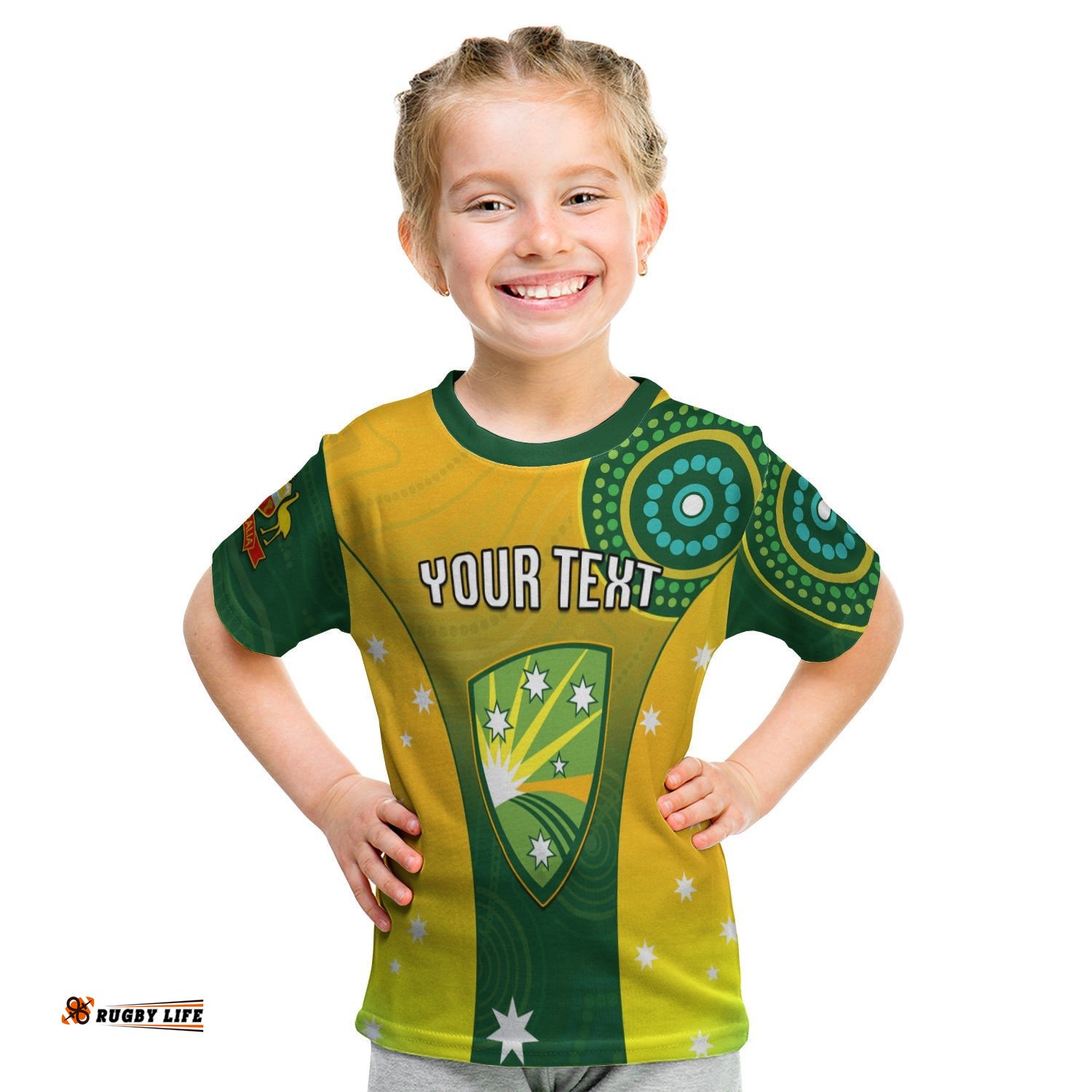 Custom Personalised Cricket Australia T Shirt KID Unique Aboriginal