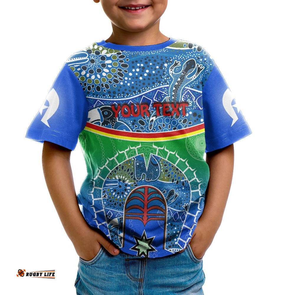 Personalised T-Shirt Kids - Torres Strait Symbol With Aboriginal Patterns