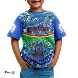 Personalised T-Shirt Kids - Torres Strait Symbol With Aboriginal Patterns