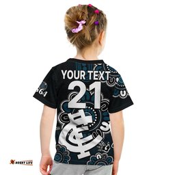 Custom Personalised AFL Carlton Blues 1864 Aboriginal Kid T Shirt