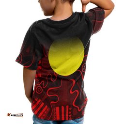 Aboriginal Kid T-Shirt - Indigenous Flag Grunge Style