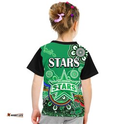 Melbourne Stars Kid T Shirt Cricket Indigenous Aboriginal Lizard Version
