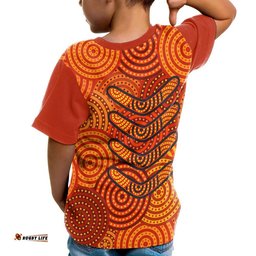 Aboriginal T-Shirt Kids - Aboriginal Boomerangs And Dot Circle