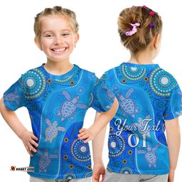 Custom Personalised Aboriginal Art Turtle T Shirt KID Indigenous Simple Vibes