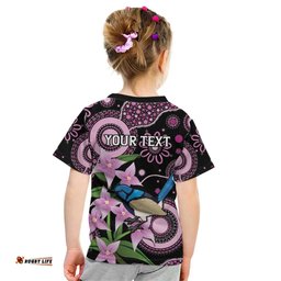 Personalised Australia Boronia And Malurus Cyaneus Kid T Shirt Aboriginal Art