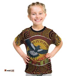 Aboriginal Magpies Dots Art Kid T Shirt Native Australian Animals