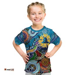 Personalised Titans NAIDOC Week 2024 Kid T Shirt Australia Aboriginal Dot Painting