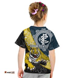 Personalised Richmond And Carlton Football Kid T Shirt Tigers BluesTogether Aboriginal Art