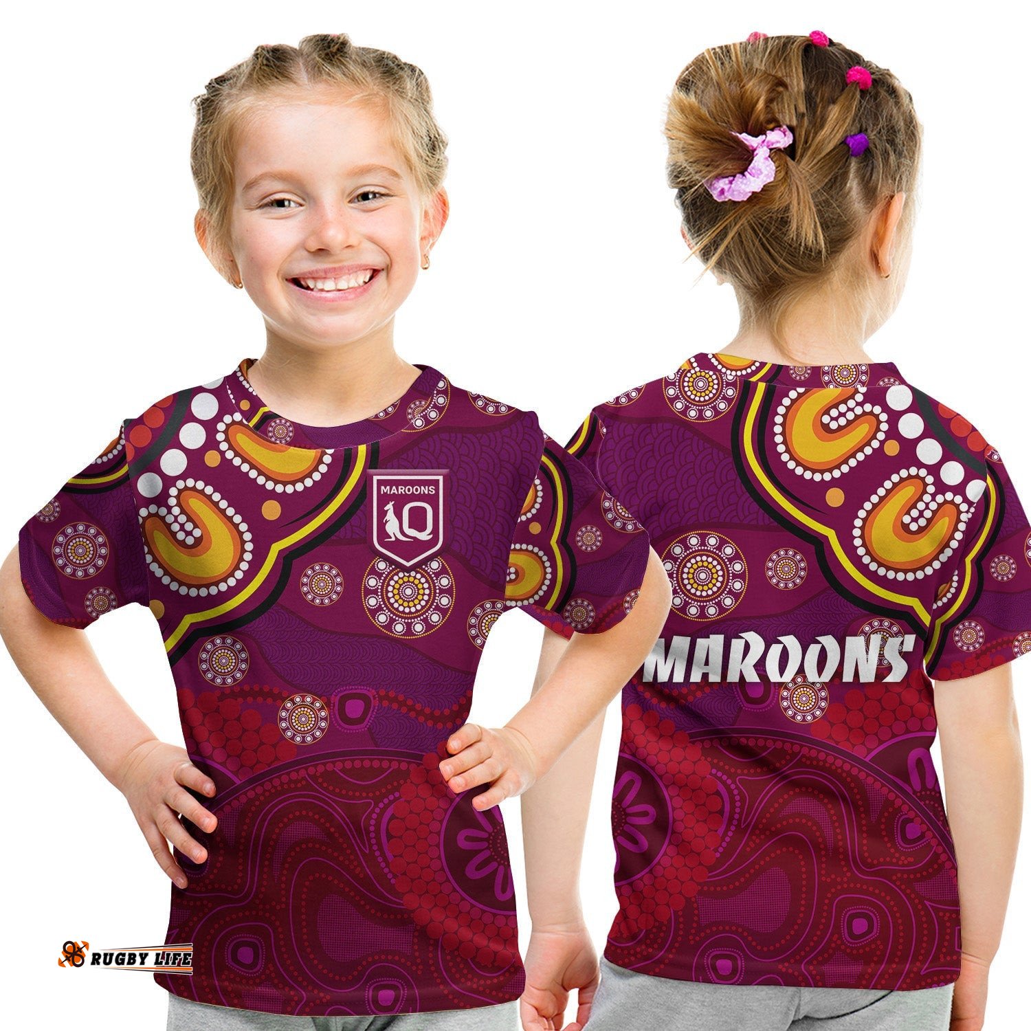 Queensland Maroons Aboriginal T Shirt KID Indigenous Vibes