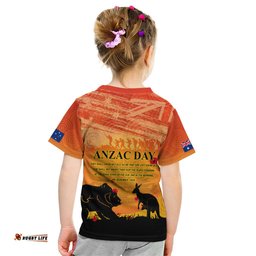 Australia ANZAC Day Kid T Shirt Koala and Kangaroo Respect Aboriginal Pattern