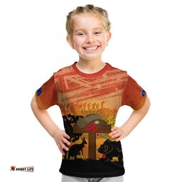 Australia ANZAC Day Kid T Shirt Koala and Kangaroo Respect Aboriginal Pattern