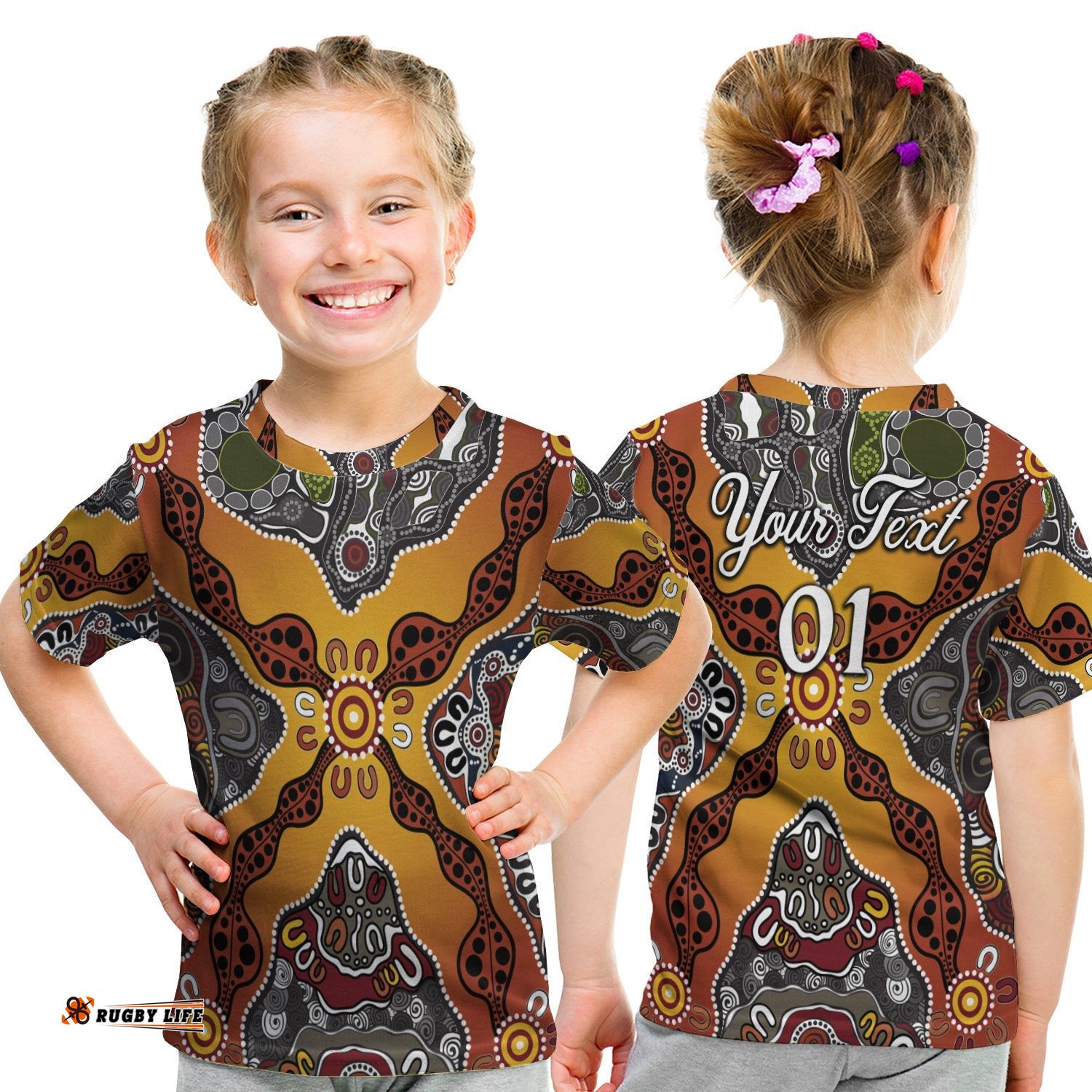 Custom Personalised Aboriginal Art Special Vibes T Shirt KID Indigenous