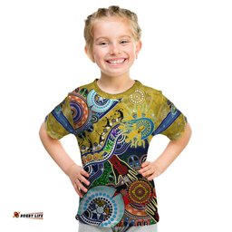 Personalised Eels NAIDOC Week 2024 Kid T Shirt Australia Aboriginal Dot Painting