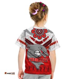 Custom Personalised Dolphins Rugby T Shirt KID ANZAC Day Poppy Aboriginal