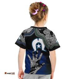 Black And White Aboriginal - Torres Strait Islanders Flag Kid T Shirt TS04