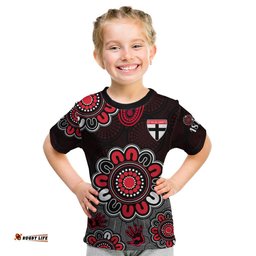 Custom Personalised AFL St Kilda Saints 1873 Aboriginal Kid T Shirt