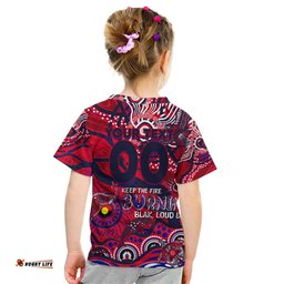 Custom NAIDOC Week 2024 Demons Kid T Shirt Aboriginal Animals Keep The Fire Burning