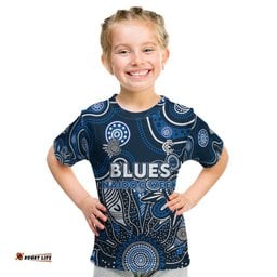 Personalised Blues NAIDOC Week 2024 Kid T Shirt Aussie Aboriginal Art