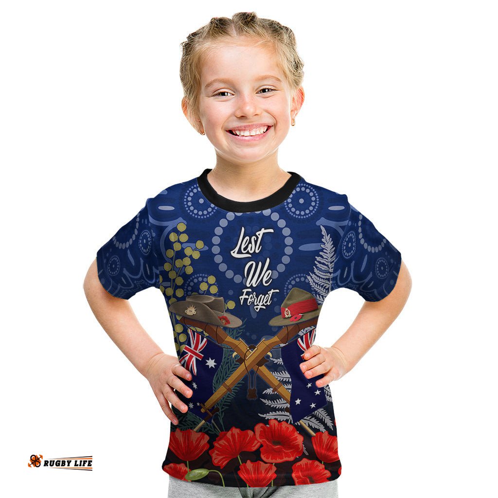 Anzac Kid T Shirt Australia Aboriginal Mix New Zealand Slouch Hats
