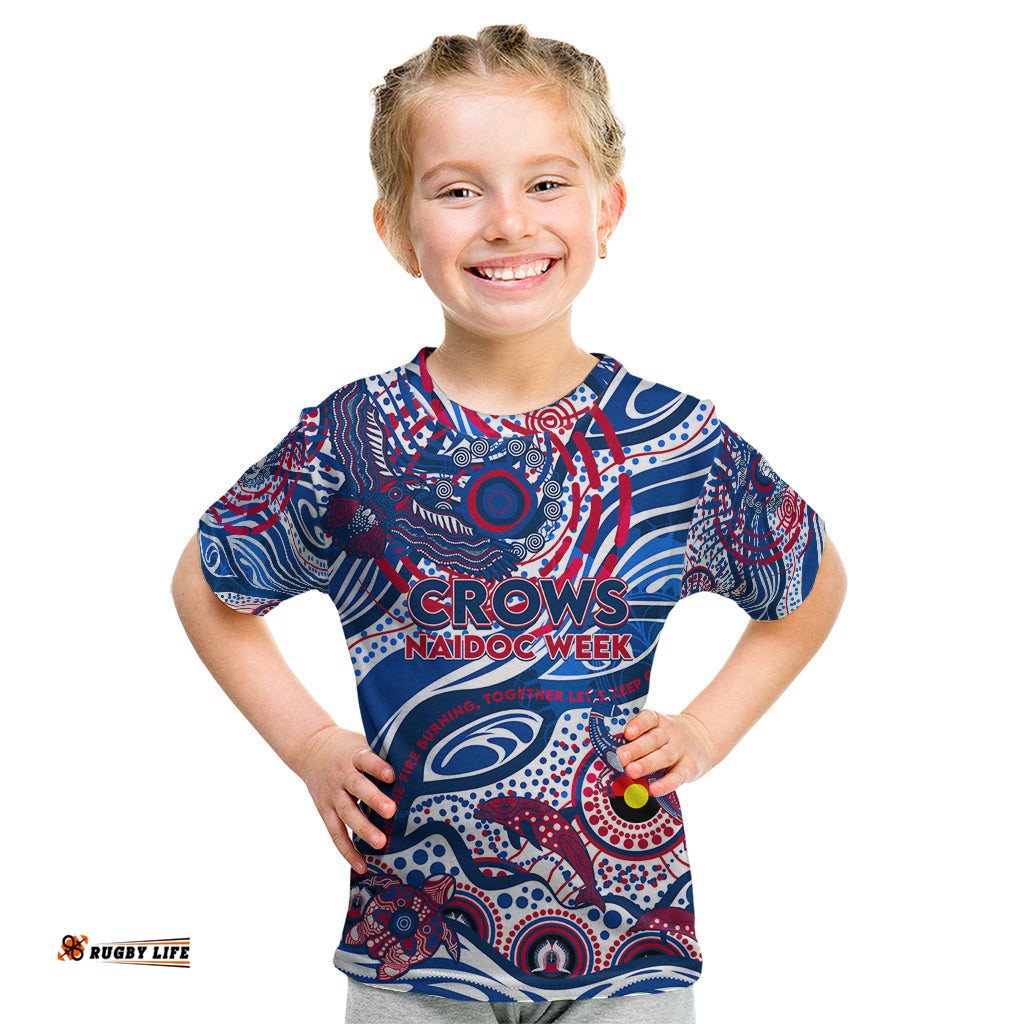 Custom NAIDOC Week 2024 Bulldogs Kid T Shirt Aboriginal Animals Keep The Fire Burning
