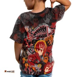 Aboriginal Kid T-Shirts - Indigenous Fish Hand Art