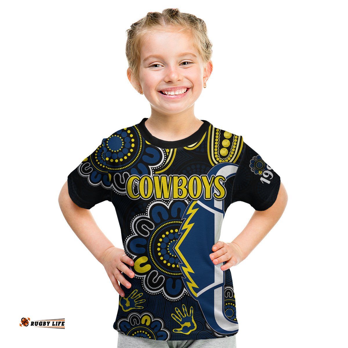 Custom Personalised NRL North Queensland Cowboys Rugby Kid T Shirt Est 1992 Aboriginal Est 1992 Aboriginal
